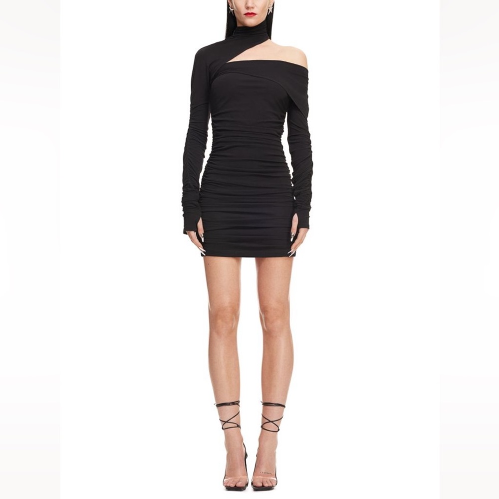 Mugler & H&M collaboration. Gathered One-shoulder Mini Dress. Size M.